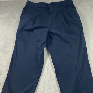 Dockers Casual Men Pants Size 36X30 Navy Pleated Front Stretchy Waistband